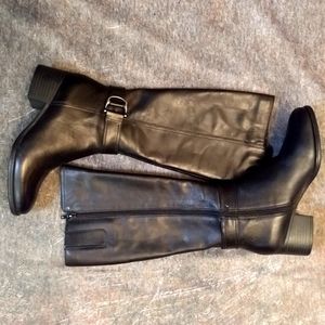 New! Naturalizer Kelso Black Riding Boots Genuine Leather Size 8.5